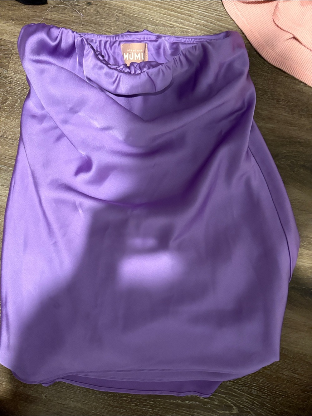 Show Me Your MuMu Strapless Satin Dress in Violet